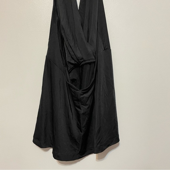 💫 Halter Surplice Y2K V-Neck Victoria’s Secret Black Spandex Halter Club Top - Picture 5 of 7